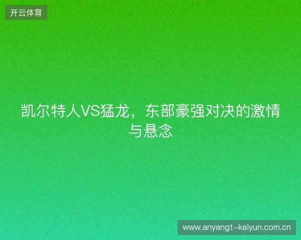 凯尔特人VS猛龙，东部豪强对决的激情与悬念